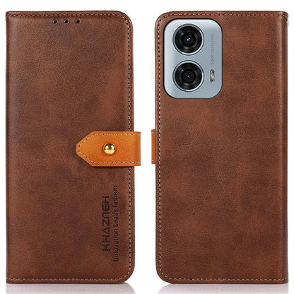 KHAZNEH For Motorola Moto G04 4G / Moto G24 4G Case Flip Leather Golden Buckle Protective Cover