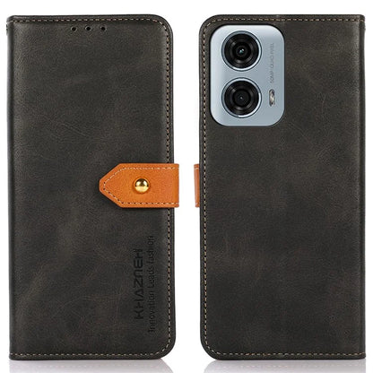 KHAZNEH For Motorola Moto G04 4G / Moto G24 4G Case Flip Leather Golden Buckle Protective Cover