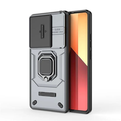 For Xiaomi Redmi Note 13 Pro 4G / Poco M6 Pro 4G Case PC+TPU Slide Lens Lid Anti-drop Phone Cover