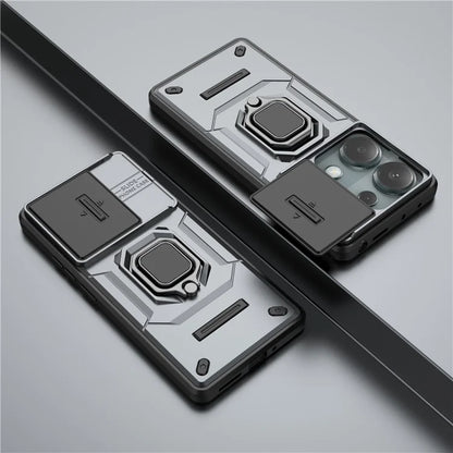 For Xiaomi Redmi Note 13 Pro 4G / Poco M6 Pro 4G Case PC+TPU Slide Lens Lid Anti-drop Phone Cover