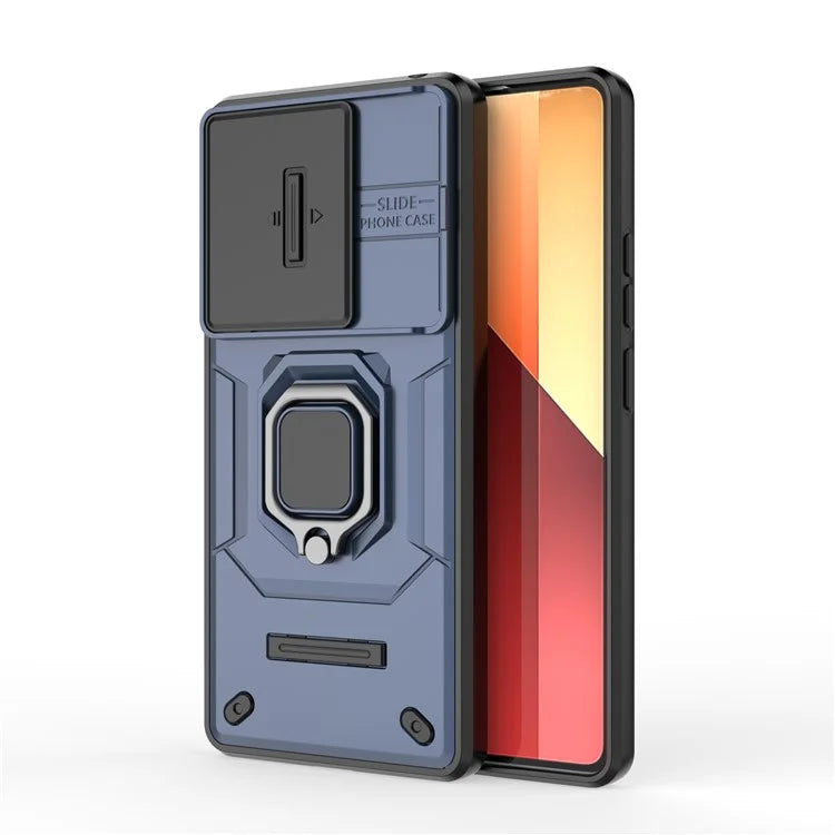 For Xiaomi Redmi Note 13 Pro 4G / Poco M6 Pro 4G Case PC+TPU Slide Lens Lid Anti-drop Phone Cover