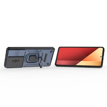 For Xiaomi Redmi Note 13 Pro 4G / Poco M6 Pro 4G Case PC+TPU Slide Lens Lid Anti-drop Phone Cover