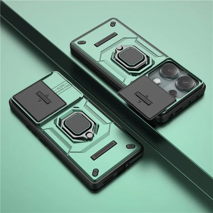 For Xiaomi Redmi Note 13 Pro 4G / Poco M6 Pro 4G Case PC+TPU Slide Lens Lid Anti-drop Phone Cover