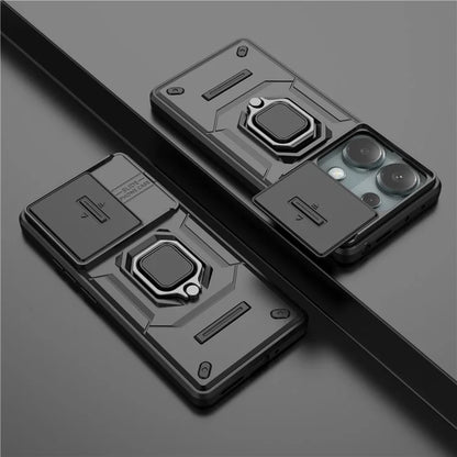 For Xiaomi Redmi Note 13 Pro 4G / Poco M6 Pro 4G Case PC+TPU Slide Lens Lid Anti-drop Phone Cover