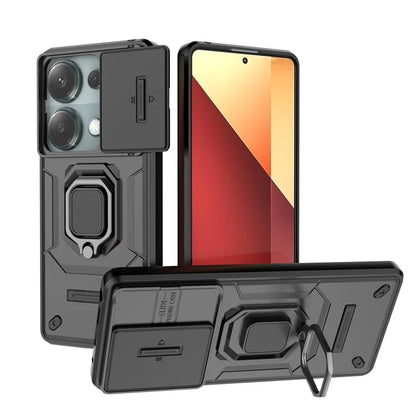 For Xiaomi Redmi Note 13 Pro 4G / Poco M6 Pro 4G Case PC+TPU Slide Lens Lid Anti-drop Phone Cover