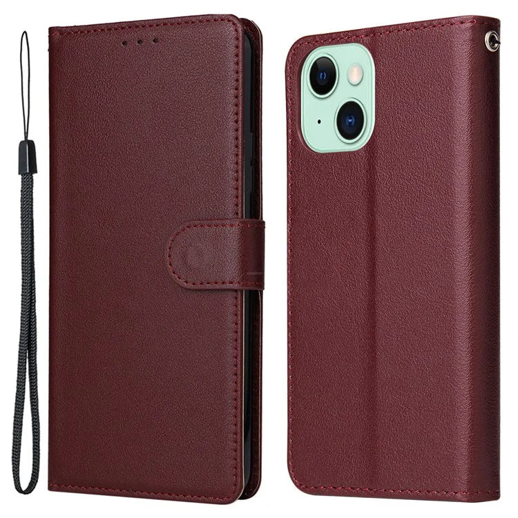 Cell Phone Case for iPhone 15 Wallet PU Leather Stand Mobile Phone Shell