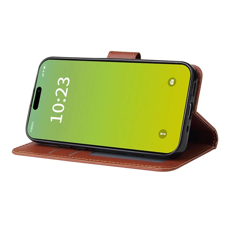 Cell Phone Case for iPhone 15 Wallet PU Leather Stand Mobile Phone Shell