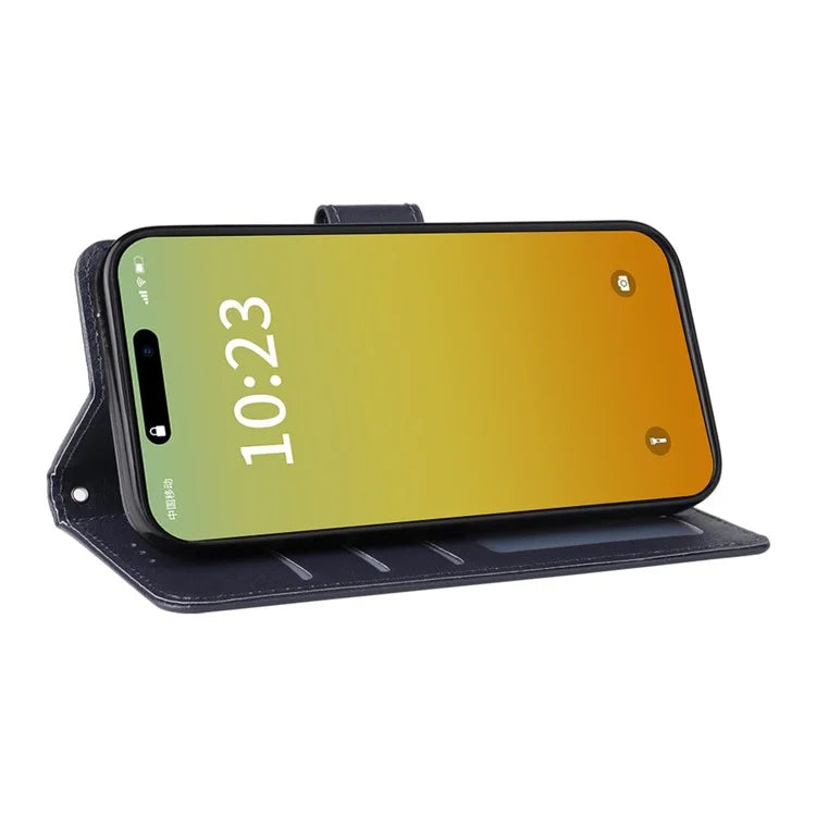 For iPhone 15 Pro Cases PU Leather Phone Cover Cell Phone Case Wallet with Stand Function