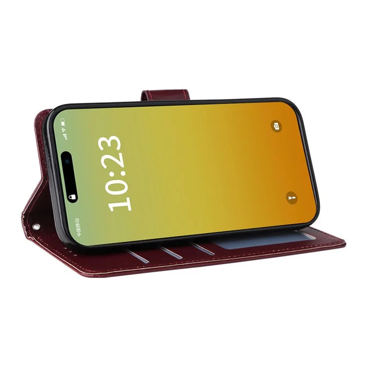 For iPhone 15 Pro Cases PU Leather Phone Cover Cell Phone Case Wallet with Stand Function