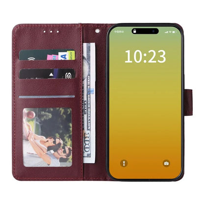 For iPhone 15 Pro Cases PU Leather Phone Cover Cell Phone Case Wallet with Stand Function