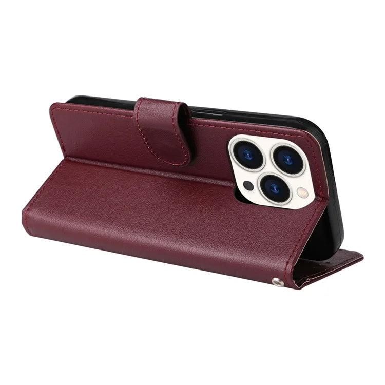 For iPhone 15 Pro Cases PU Leather Phone Cover Cell Phone Case Wallet with Stand Function