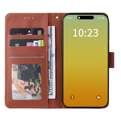 For iPhone 15 Pro Cases PU Leather Phone Cover Cell Phone Case Wallet with Stand Function