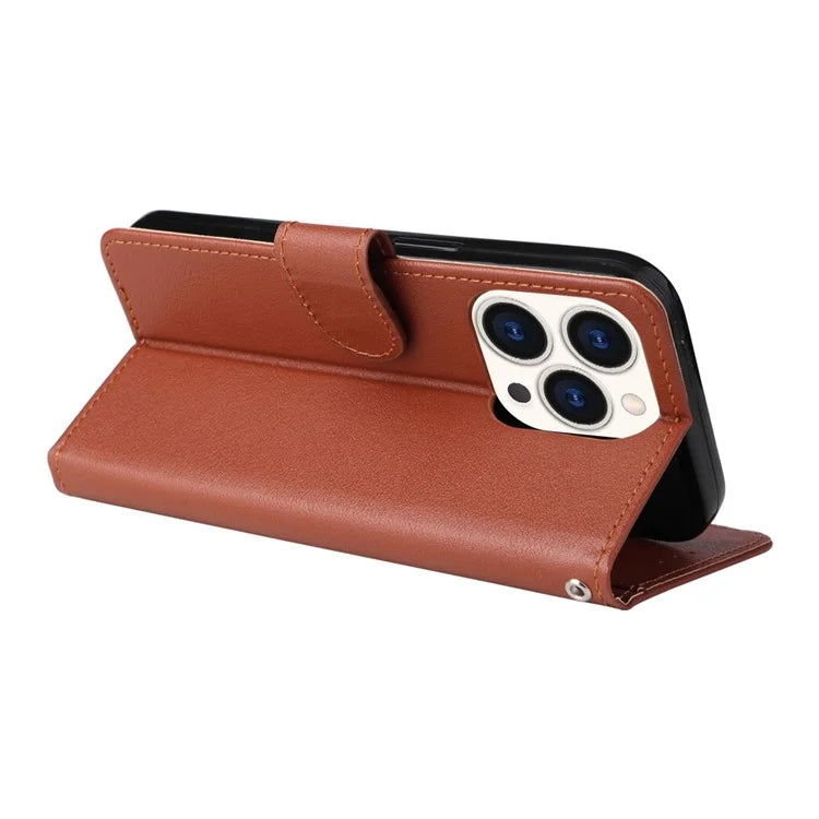 For iPhone 15 Pro Cases PU Leather Phone Cover Cell Phone Case Wallet with Stand Function