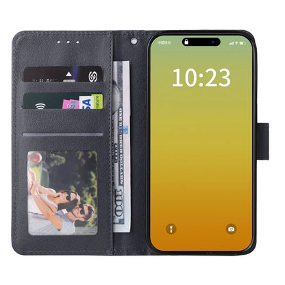 For iPhone 15 Pro Max Stand Cell Phone Case Wallet PU Leather Phone Cover