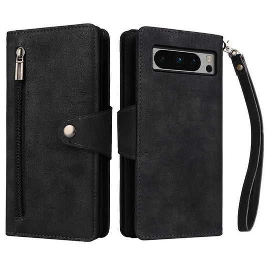 For Google Pixel 8 Pro TPU+PU Leather Phone Case Wallet Rivet Decor Stand Phone Cover