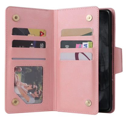 For Google Pixel 8 Pro TPU+PU Leather Phone Case Wallet Rivet Decor Stand Phone Cover