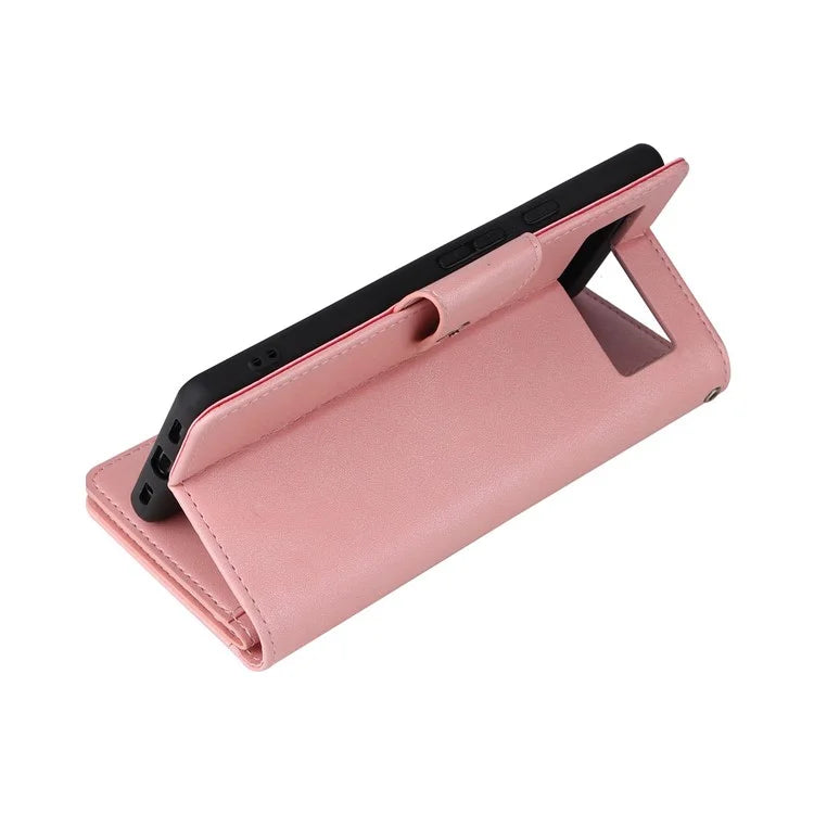 For Google Pixel 8 Pro TPU+PU Leather Phone Case Wallet Rivet Decor Stand Phone Cover