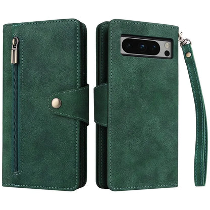 For Google Pixel 8 Pro TPU+PU Leather Phone Case Wallet Rivet Decor Stand Phone Cover