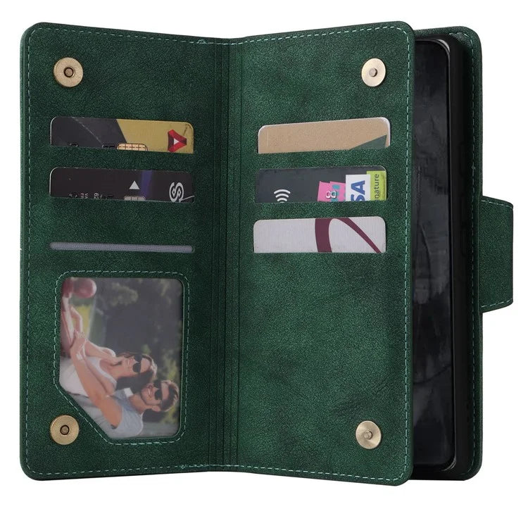 For Google Pixel 8 Pro TPU+PU Leather Phone Case Wallet Rivet Decor Stand Phone Cover