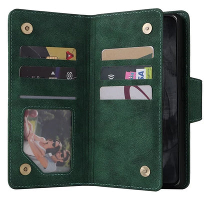 For Google Pixel 8 Pro TPU+PU Leather Phone Case Wallet Rivet Decor Stand Phone Cover