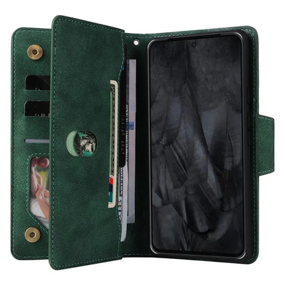 For Google Pixel 8 Pro TPU+PU Leather Phone Case Wallet Rivet Decor Stand Phone Cover