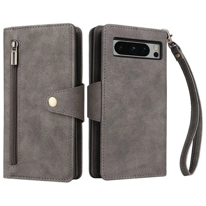 For Google Pixel 8 Pro TPU+PU Leather Phone Case Wallet Rivet Decor Stand Phone Cover