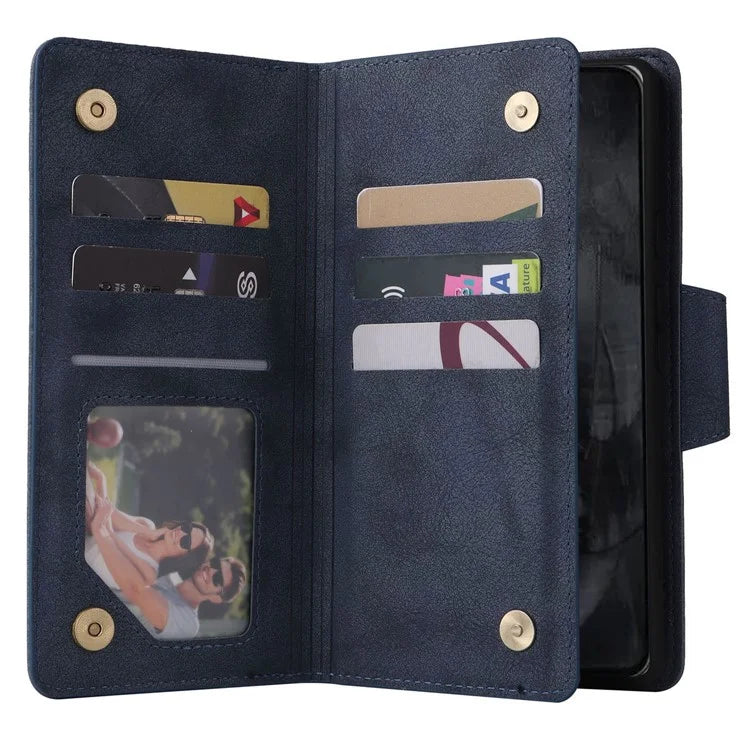 For Google Pixel 8 Pro TPU+PU Leather Phone Case Wallet Rivet Decor Stand Phone Cover