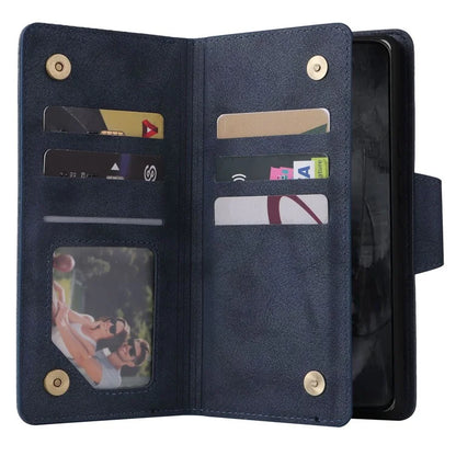For Google Pixel 8 Pro TPU+PU Leather Phone Case Wallet Rivet Decor Stand Phone Cover
