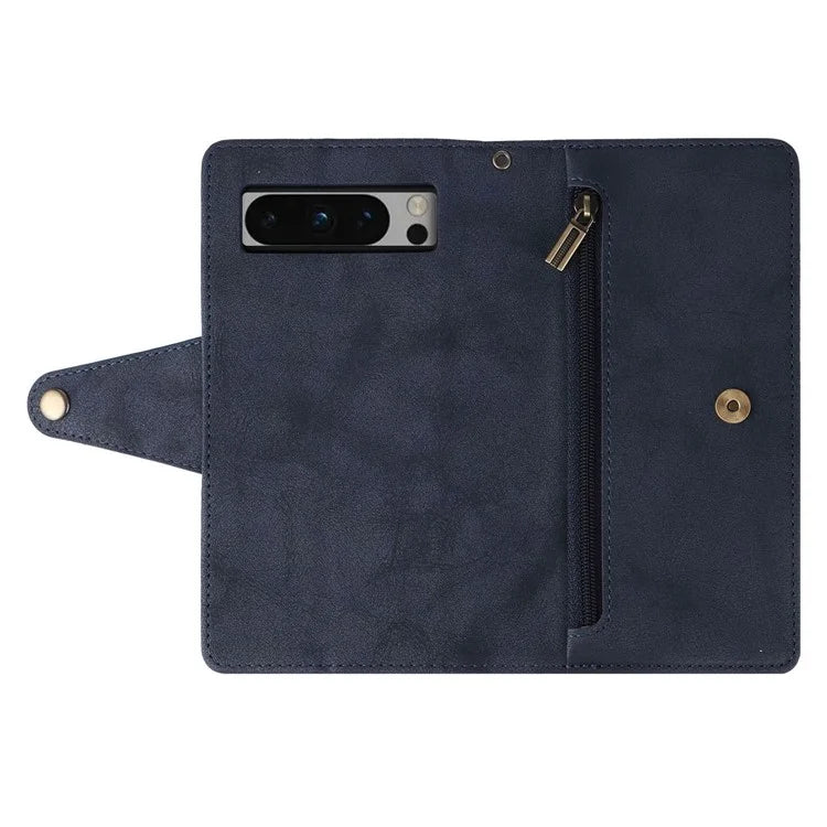For Google Pixel 8 Pro TPU+PU Leather Phone Case Wallet Rivet Decor Stand Phone Cover