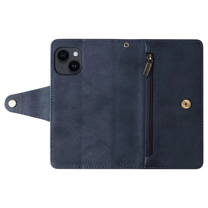 Rivet Decor Phone Case for iPhone 15 Wallet PU Leather Shell Stand Phone Cover