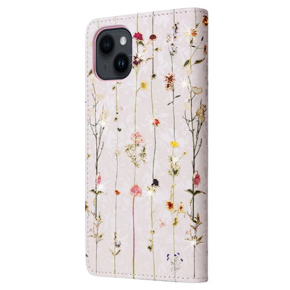 For iPhone 15 Plus Case Lacquered RFID Blocking PU Leather Wallet Phone Cover