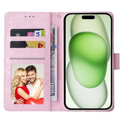 For iPhone 15 Plus Case Lacquered RFID Blocking PU Leather Wallet Phone Cover