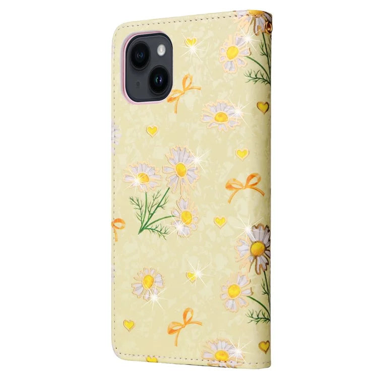 For iPhone 15 Plus Case Lacquered RFID Blocking PU Leather Wallet Phone Cover