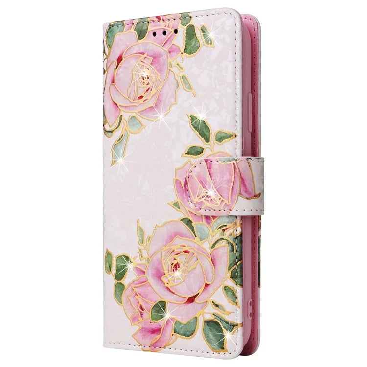 For iPhone 15 Plus Case Lacquered RFID Blocking PU Leather Wallet Phone Cover