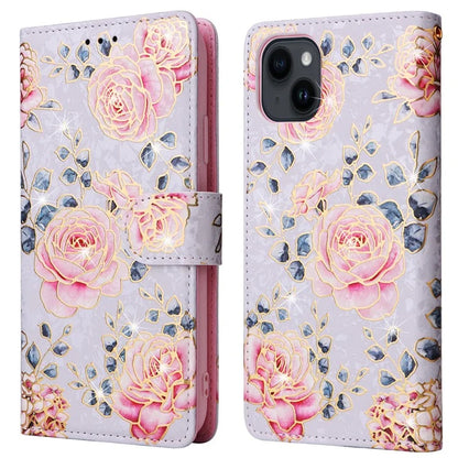 For iPhone 15 Plus Case Lacquered RFID Blocking PU Leather Wallet Phone Cover