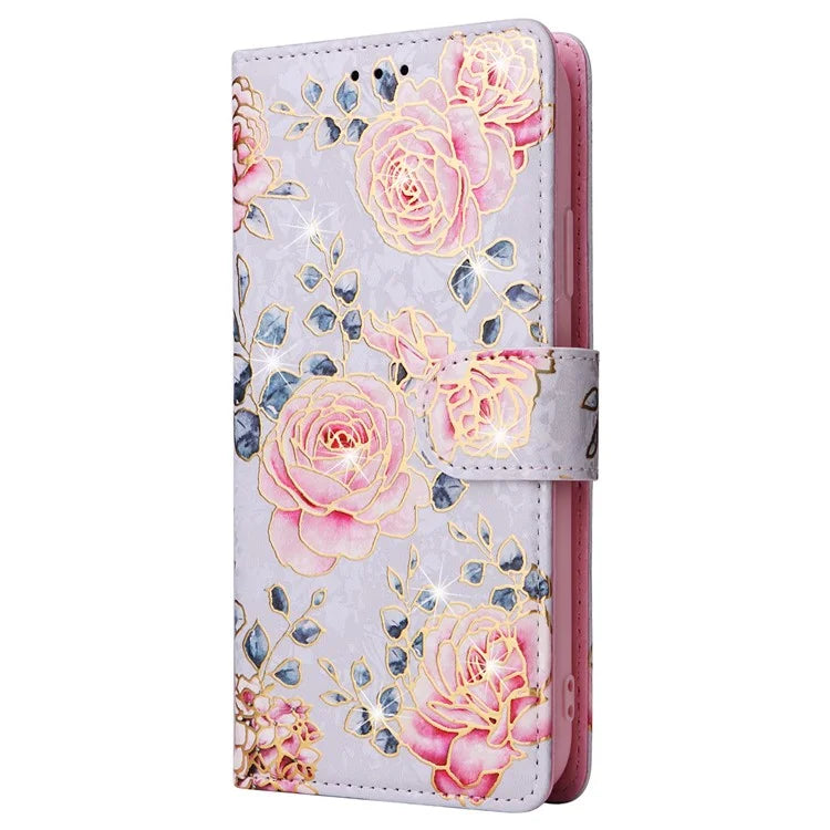 For iPhone 15 Plus Case Lacquered RFID Blocking PU Leather Wallet Phone Cover