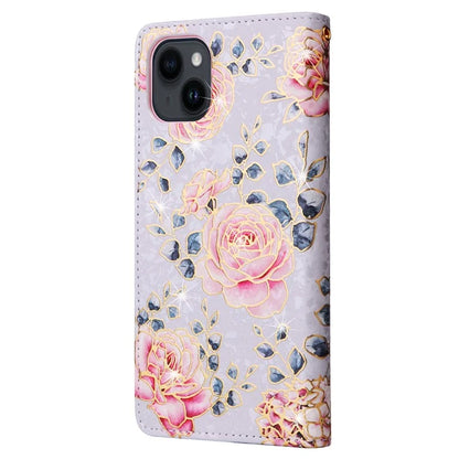 For iPhone 15 Plus Case Lacquered RFID Blocking PU Leather Wallet Phone Cover