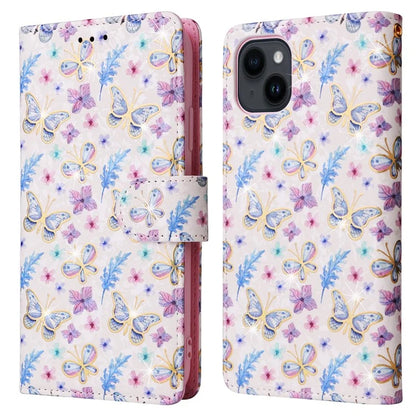For iPhone 15 Cell Phone Case Lacquered RFID Blocking PU Leather Stand Cover