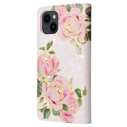 For iPhone 15 Cell Phone Case Lacquered RFID Blocking PU Leather Stand Cover