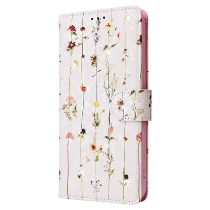 For iPhone 15 Pro Cell Phone Case Lacquered RFID Blocking Leather Flip Cover