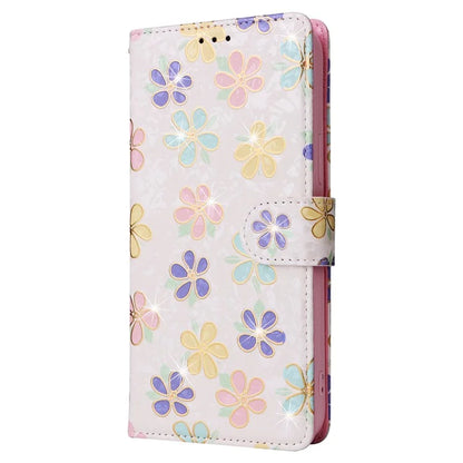 For iPhone 15 Pro Cell Phone Case Lacquered RFID Blocking Leather Flip Cover