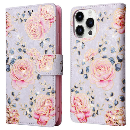 For iPhone 15 Pro Max Lacquered Phone Case RFID Blocking Leather Flip Cover