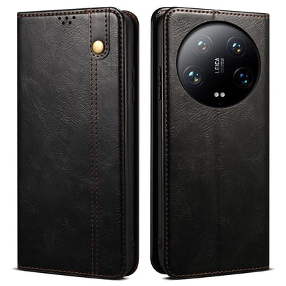 For Xiaomi 14 Ultra Leather Case Waxy Crazy Horse Texture Wallet Phone Cover
