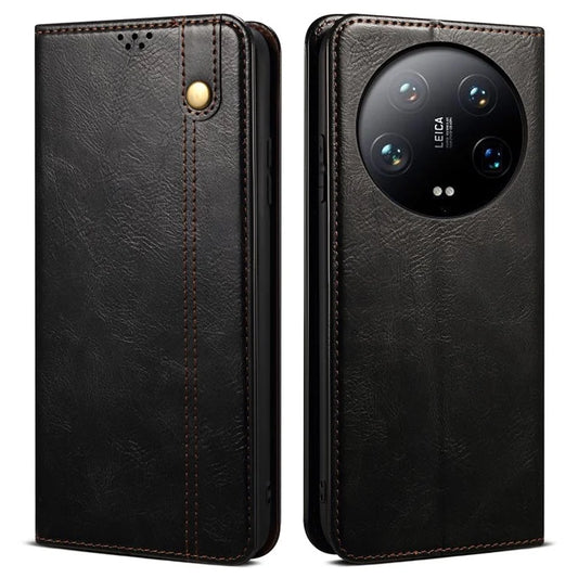 For Xiaomi 14 Ultra Leather Case Waxy Crazy Horse Texture Wallet Phone Cover