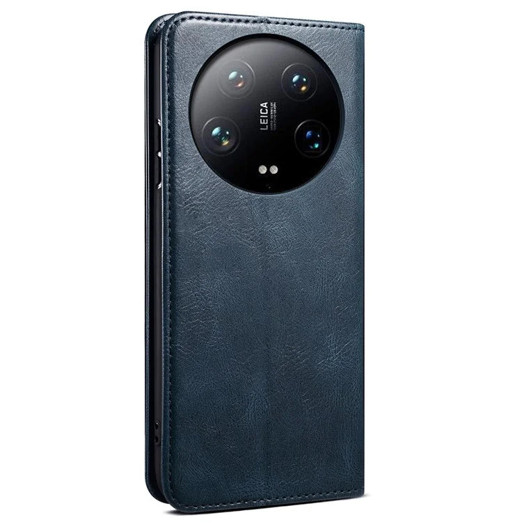 For Xiaomi 14 Ultra Leather Case Waxy Crazy Horse Texture Wallet Phone Cover