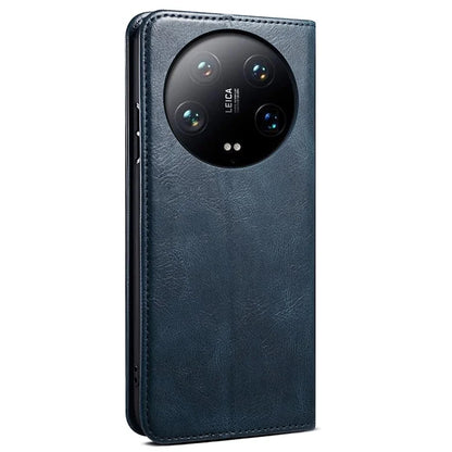 For Xiaomi 14 Ultra Leather Case Waxy Crazy Horse Texture Wallet Phone Cover
