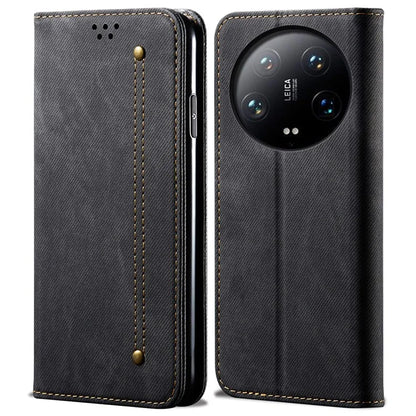 For Xiaomi 14 Ultra Cell Phone Cases Jeans Cloth Texture Leather Cover