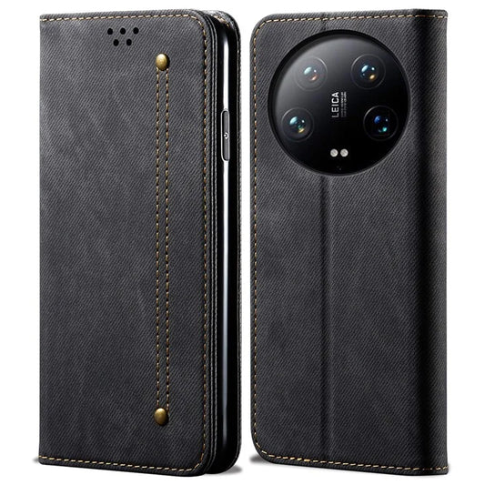 For Xiaomi 14 Ultra Cell Phone Cases Jeans Cloth Texture Leather Cover