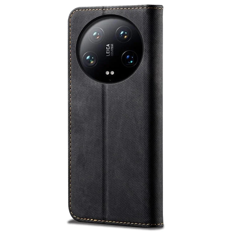 For Xiaomi 14 Ultra Cell Phone Cases Jeans Cloth Texture Leather Cover
