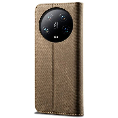 For Xiaomi 14 Ultra Cell Phone Cases Jeans Cloth Texture Leather Cover
